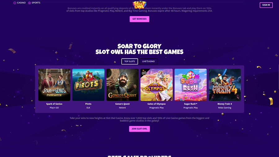 Slot Owl Casino Desktop Games