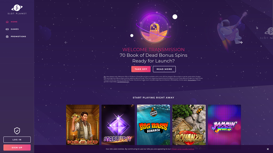 Slot Planet Casino Desktop Homepage