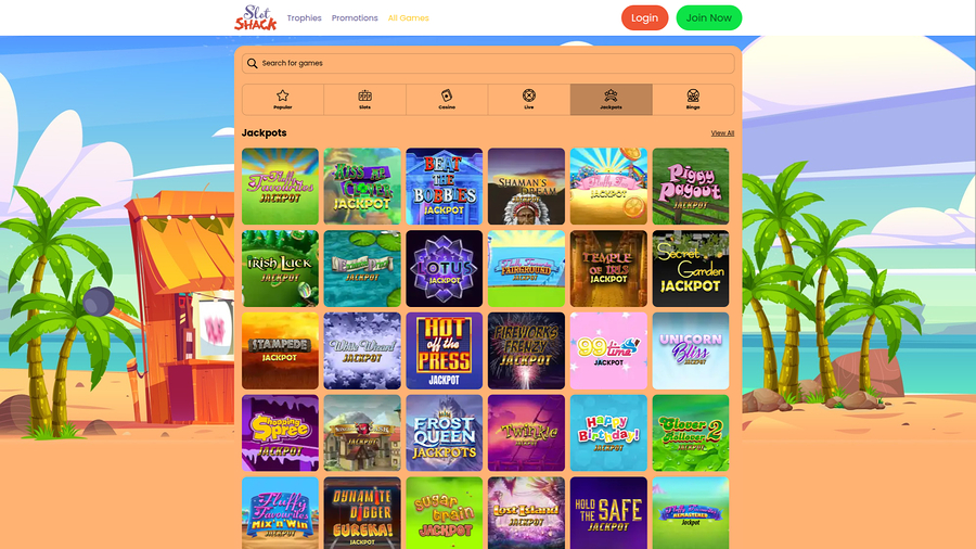 Slot Shack Casino Desktop Jackpot