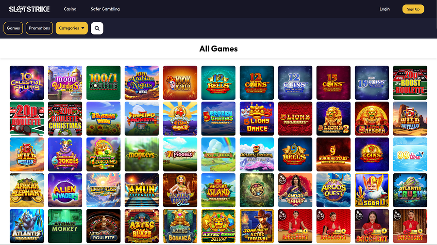 SlotStrike Casino Desktop Games