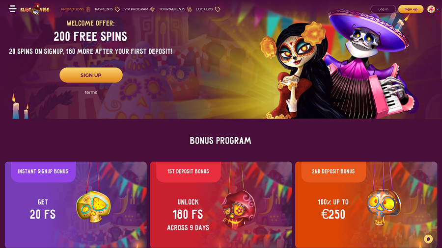 SlotVibe Casino Desktop Promotions