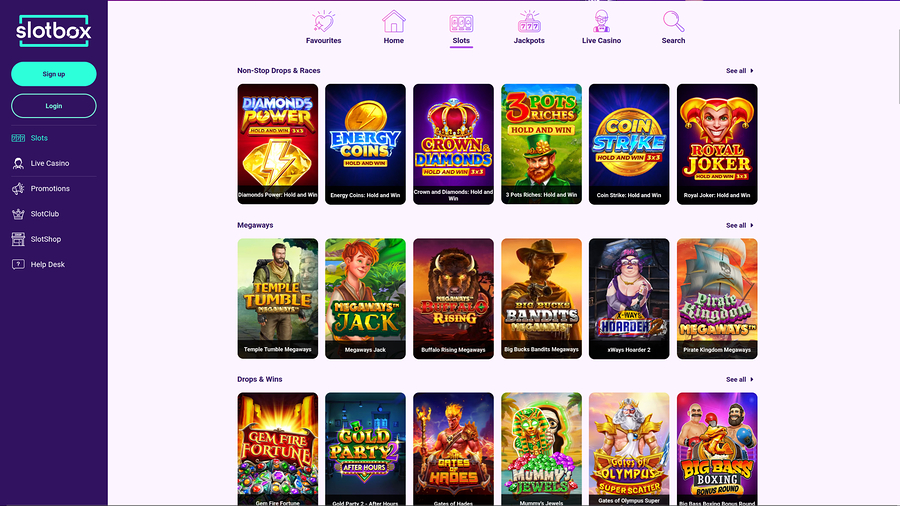 Slotbox Casino Desktop Games