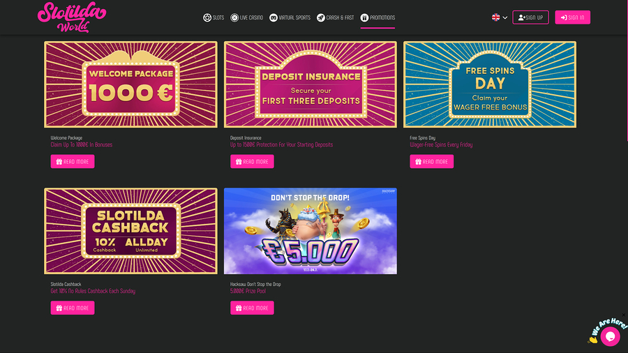 Slotilda World Casino Desktop Promotions