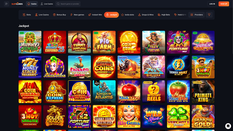 SlotLords Casino Desktop Jackpot