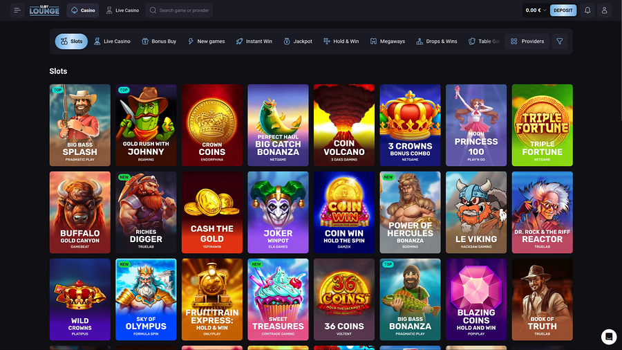 SlotLounge Casino Desktop Games