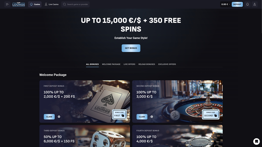 SlotLounge Casino Desktop Promotions
