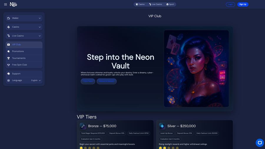 Programa VIP de SlotNeo Casino