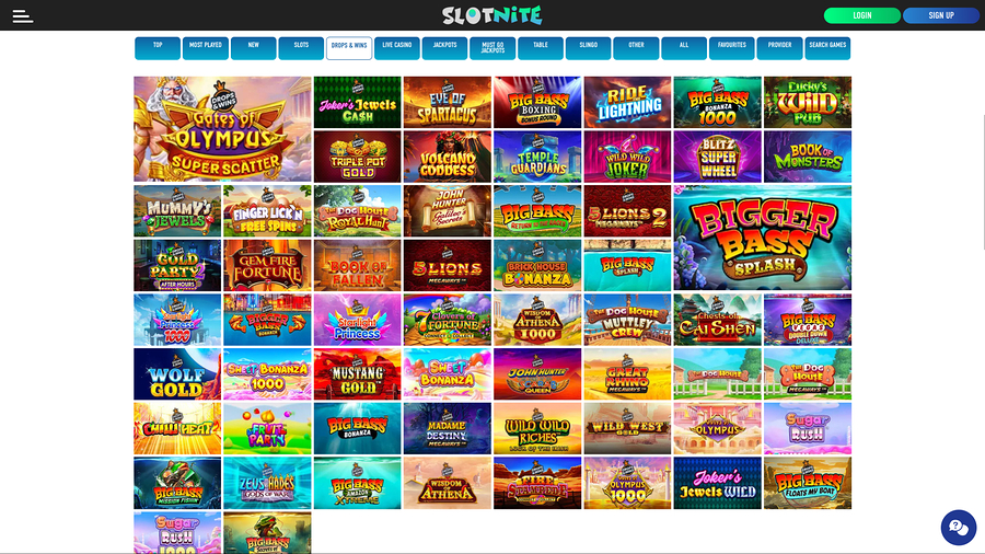 Slotnite Casino Desktop Drops and Wins