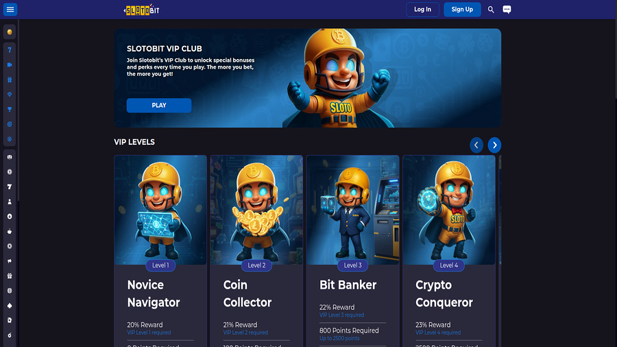 VIP screenshot of Slotobit Casino for Desktop