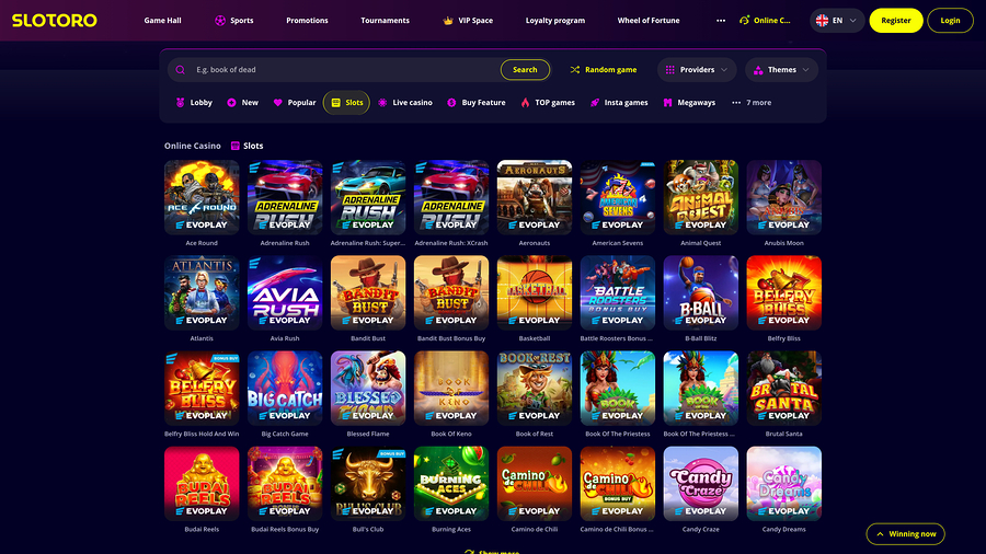Slotoro Casino Games Desktop