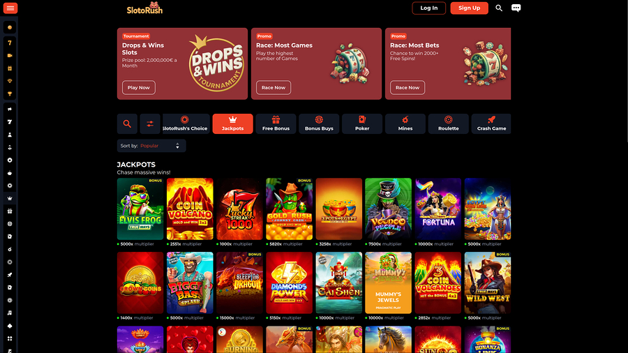 SlotoRush Casino Desktop Jackpot