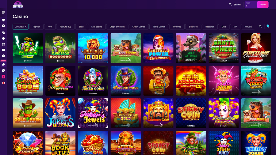 SlotRush Casino Desktop Jackpot