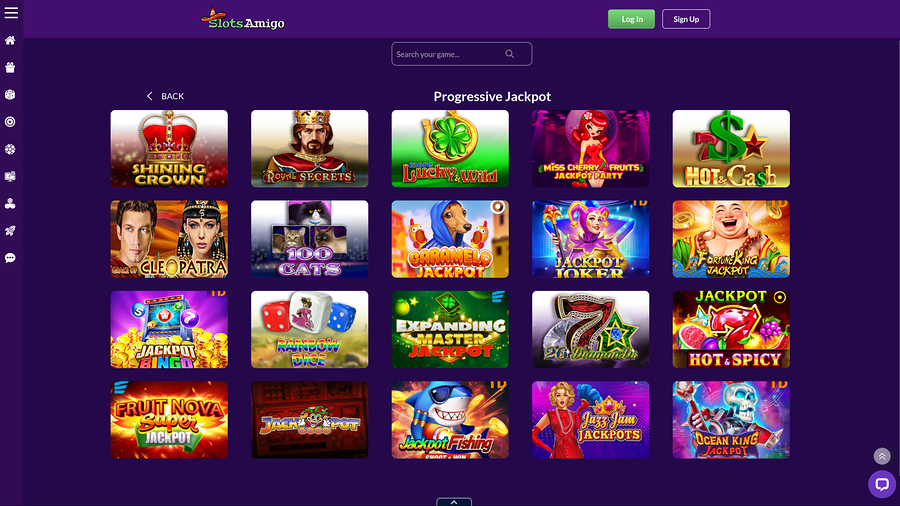 SlotsAmigo Casino Desktop Jackpot
