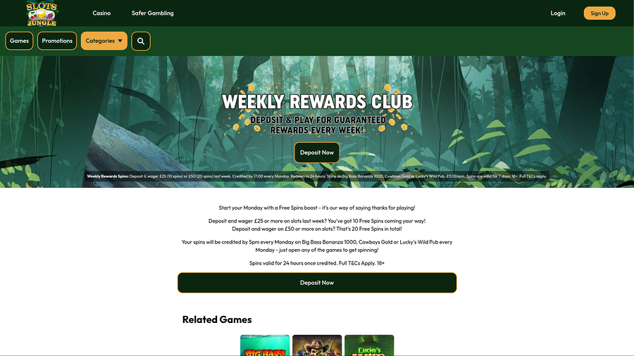 Slots Jungle Casino Desktop Rewards Club