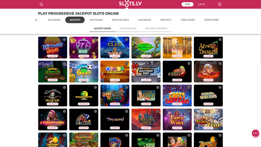Slots.lv Casino Desktop Jackpot