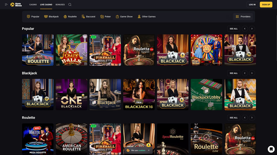 Slotsmines Casino Desktop Live Dealer