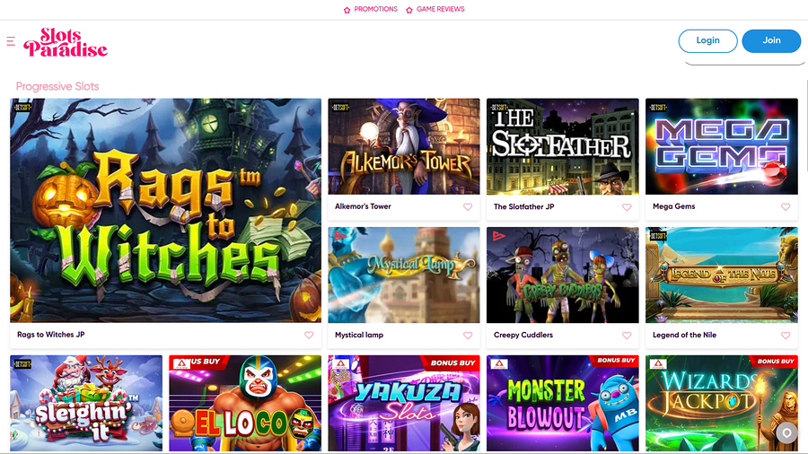 Slots Paradise Casino Desktop Progressive Slots