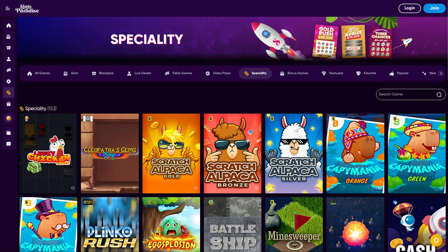 Slots Paradise Casino Desktop Specialty Games