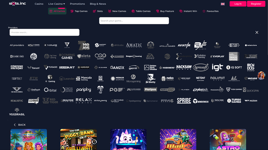 Slots.inc Casino Desktop Game Developers