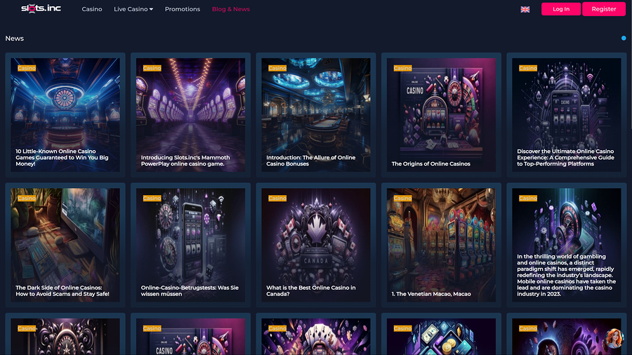 Slots.inc Casino Desktop News