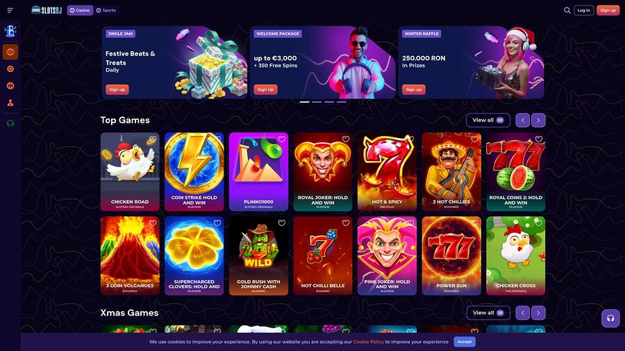 SlotsDj Casino games page