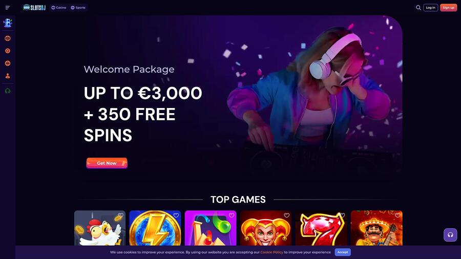 SlotsDj Casino homepage