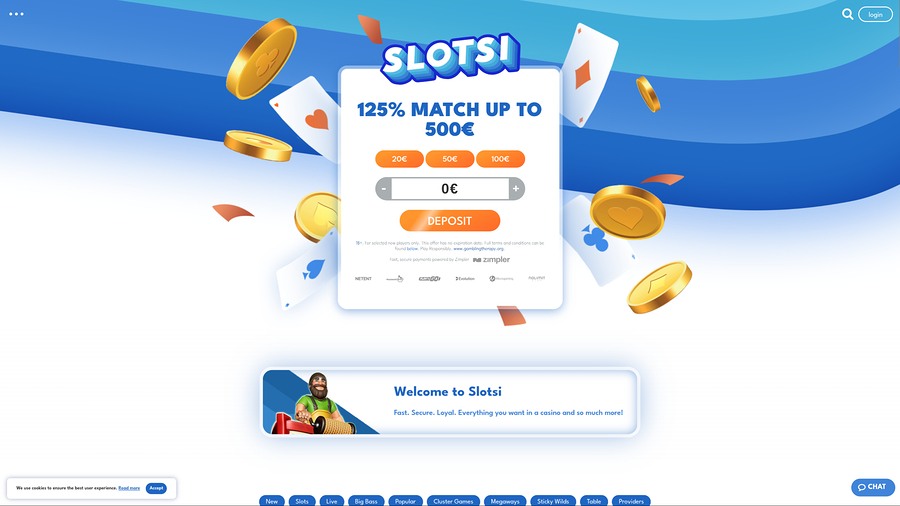 Slotsi Casino Desktop Homepage