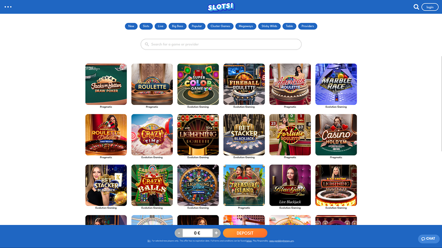 Slotsi Casino Desktop Live Dealer