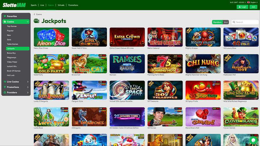 SlottoJam Casino Desktop Jackpot