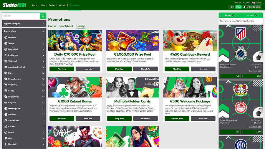 SlottoJam Casino Desktop Promotions