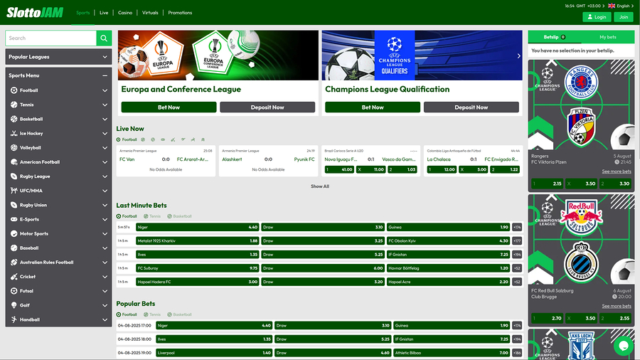 SlottoJam Casino Desktop Sports