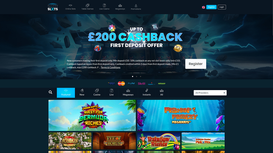 Slotty Slots Casino Desktop Homepage