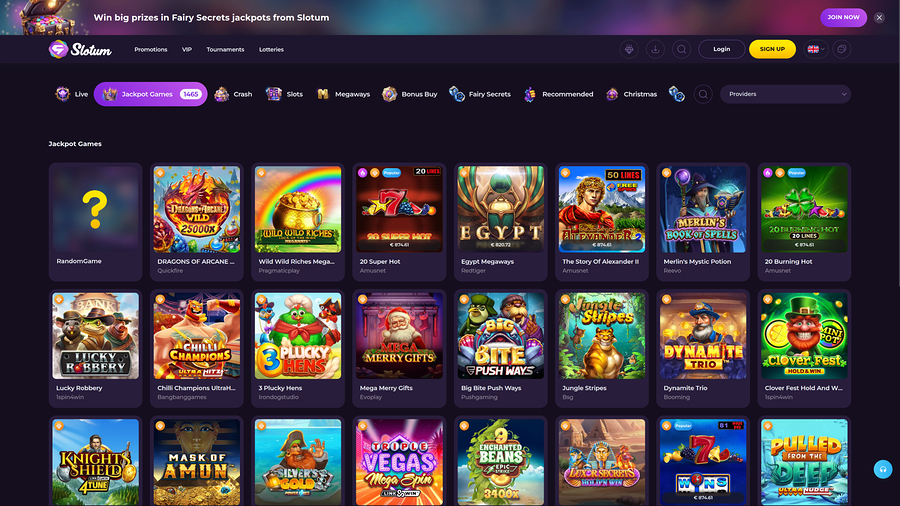 Slotum Casino Desktop Jackpot