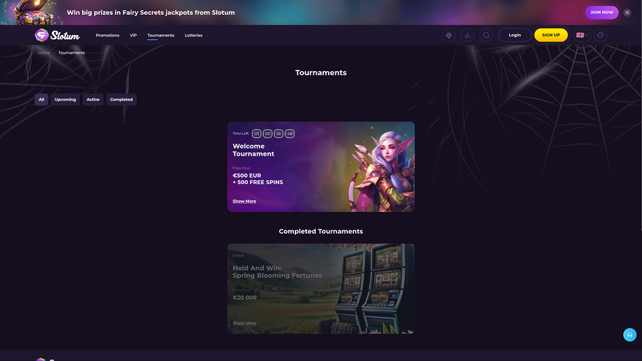 Slotum Casino Desktop Tournaments