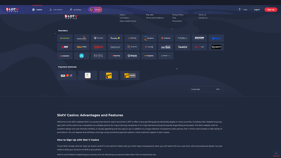 SlotV Casino Desktop Game Developers