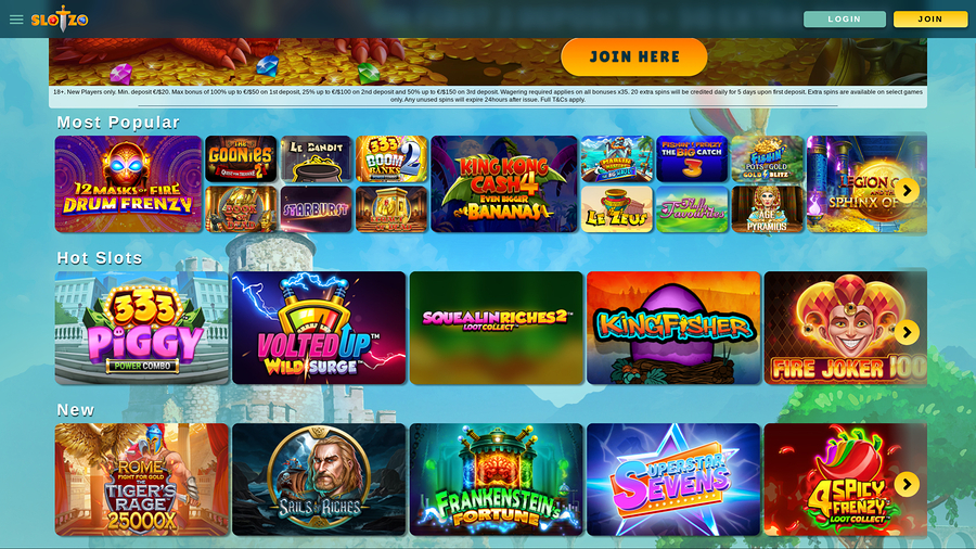 Slotzo Casino Desktop Games