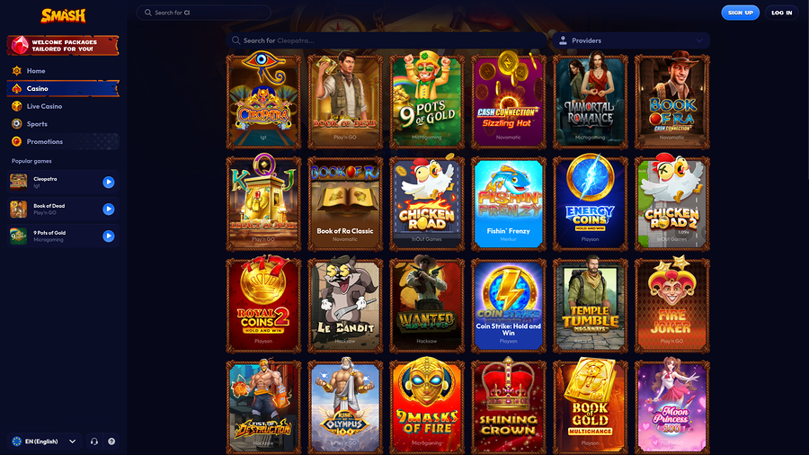 Juegos de escritorio de Smash Casino