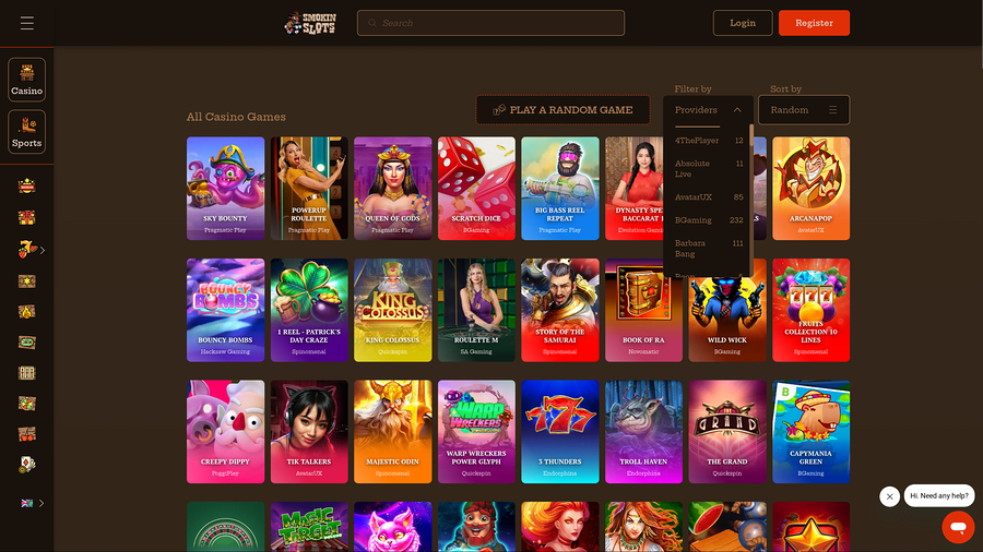 Desarrolladores de juegos de escritorio para casino Smokin Slots