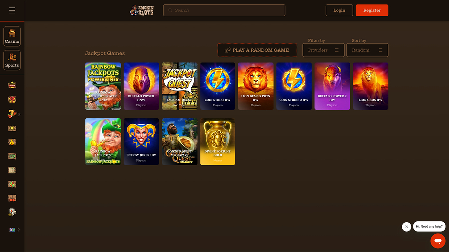 Jackpot de escritorio del casino Smokin Slots