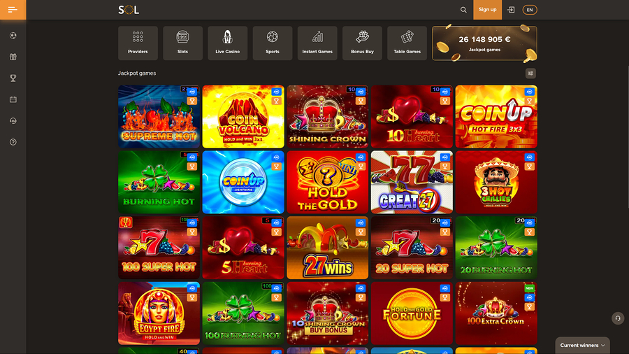 Sol Casino Desktop Jackpot