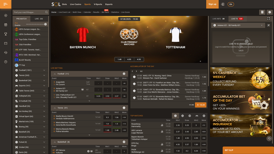 Sol Casino Desktop Sports
