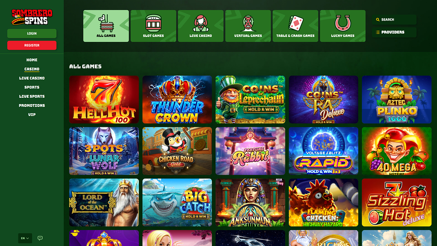 Sombrero Spins Casino Desktop Games