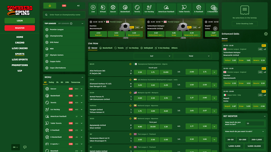 Sombrero Spins Casino Desktop Sports