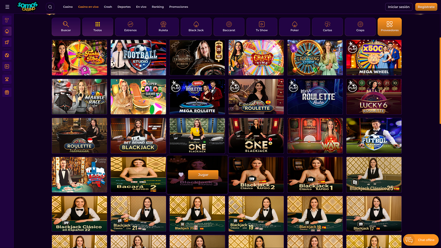 Somos Casino Desktop Live Dealer