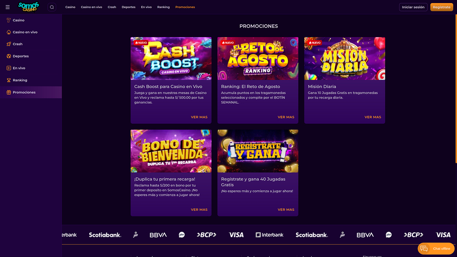 Somos Casino Desktop Promotions