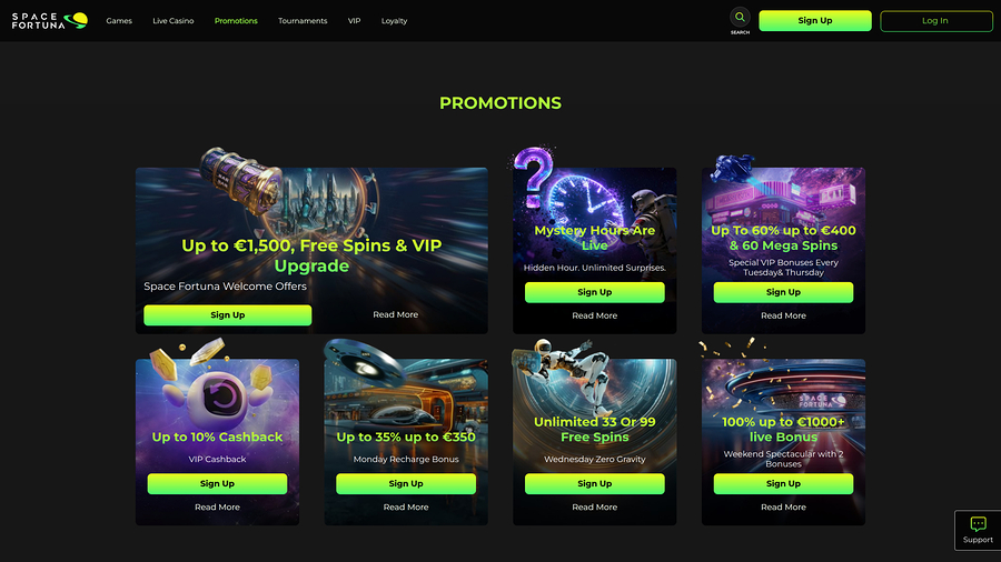 SpaceFortuna Desktop Promotions