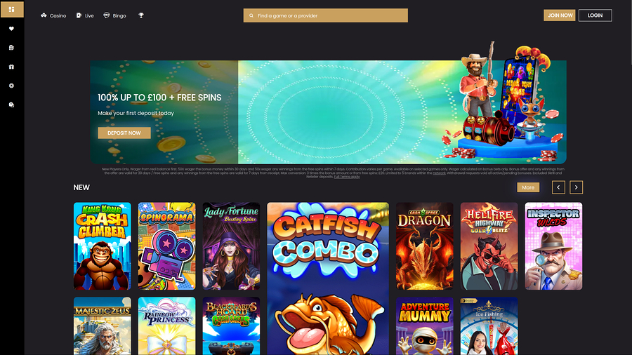 Sparkle Slots Casino Desktop Homepage
