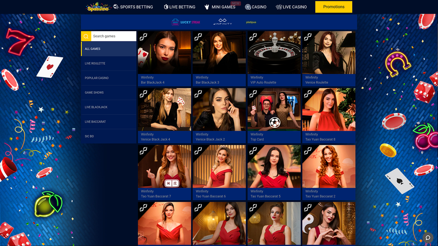 Spassino Casino Desktop Live Dealer