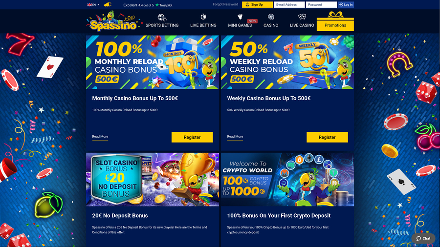 Spassino Casino Desktop Promotions