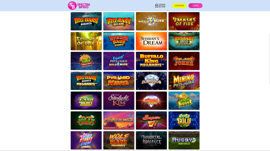 Spectra Bingo Casino Desktop Games